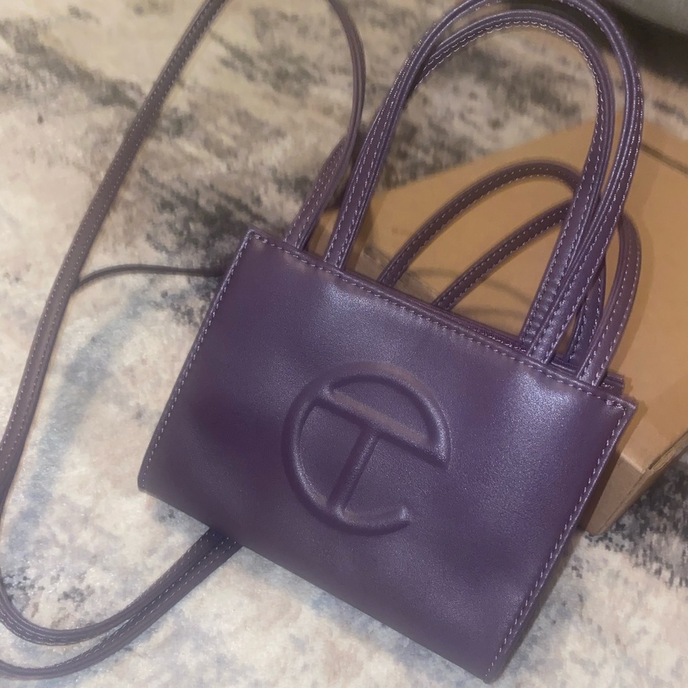 Telfar small Eggplant shopping bag